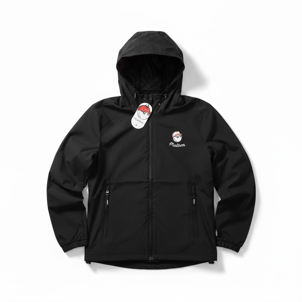 New Men's Malbon Rain Golf Jacket Shell Performance Full Zip Hooded Jacket New Men's Malbon Rain Golf Jacket Shell Performance Full Zip Hooded Jacket