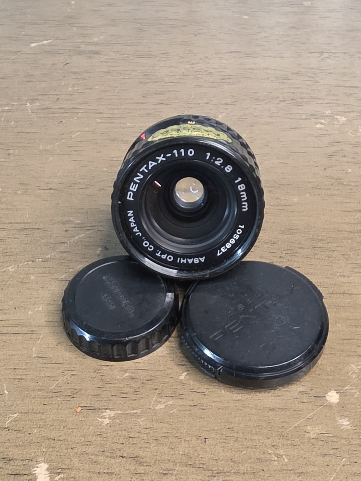 Vintage Asahi Opt Co. Pentax-110 Lens 1:2.8 18mm  Clean Tested F/R Caps