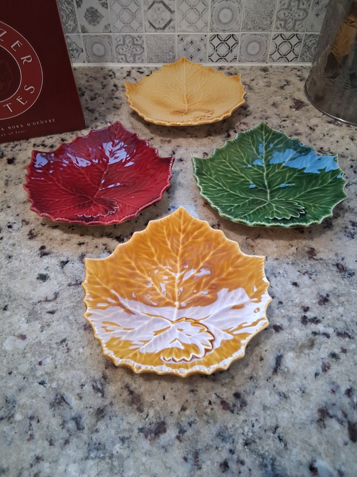 Vintage IOB Williams Sonoma Appetizer Plates Set Of Four Made In Italy