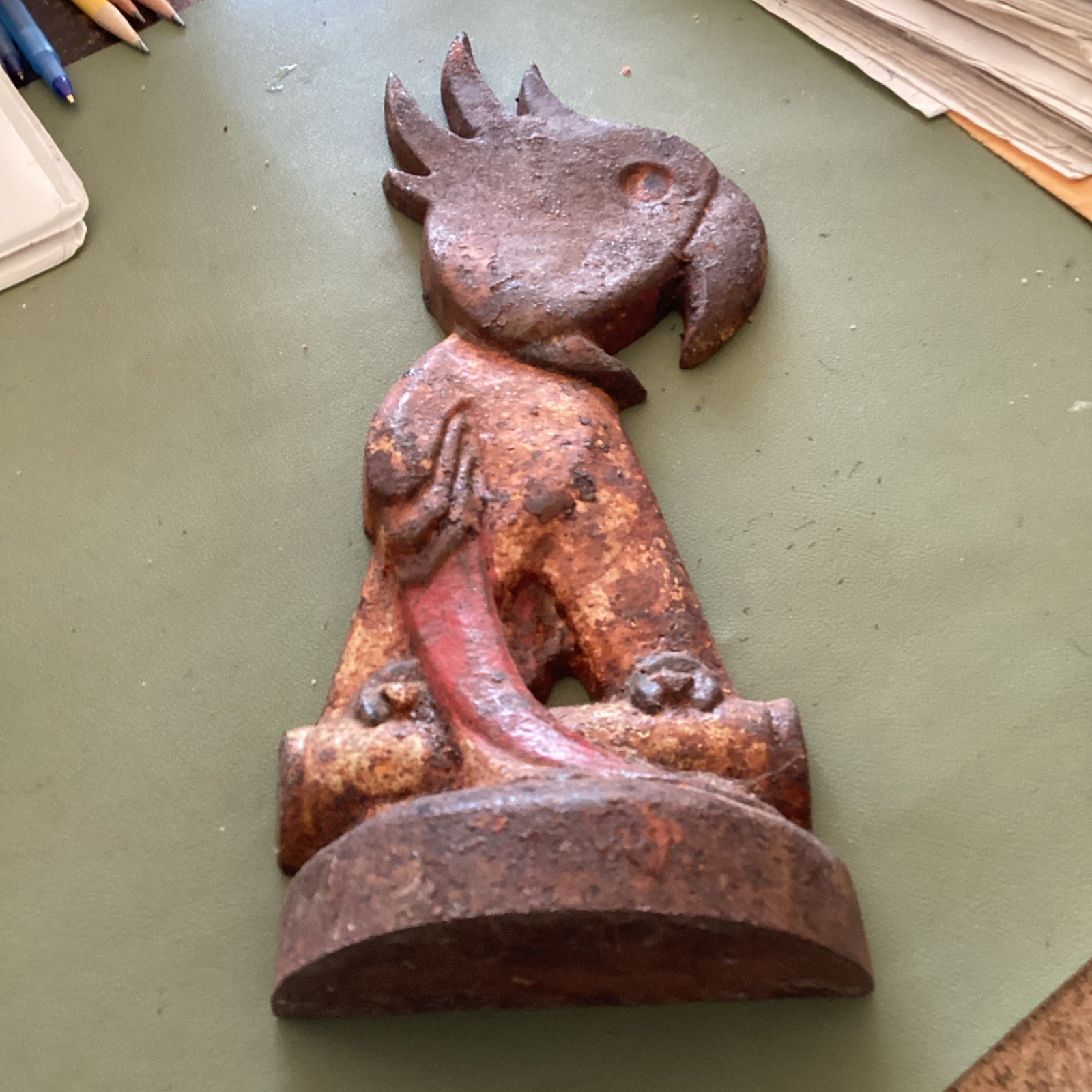 ANTIQUE TAYLOR COOK USA CAST IRON PARROT DOORSTOP ANTIQUE TAYLOR COOK USA CAST IRON PARROT DOORSTOP