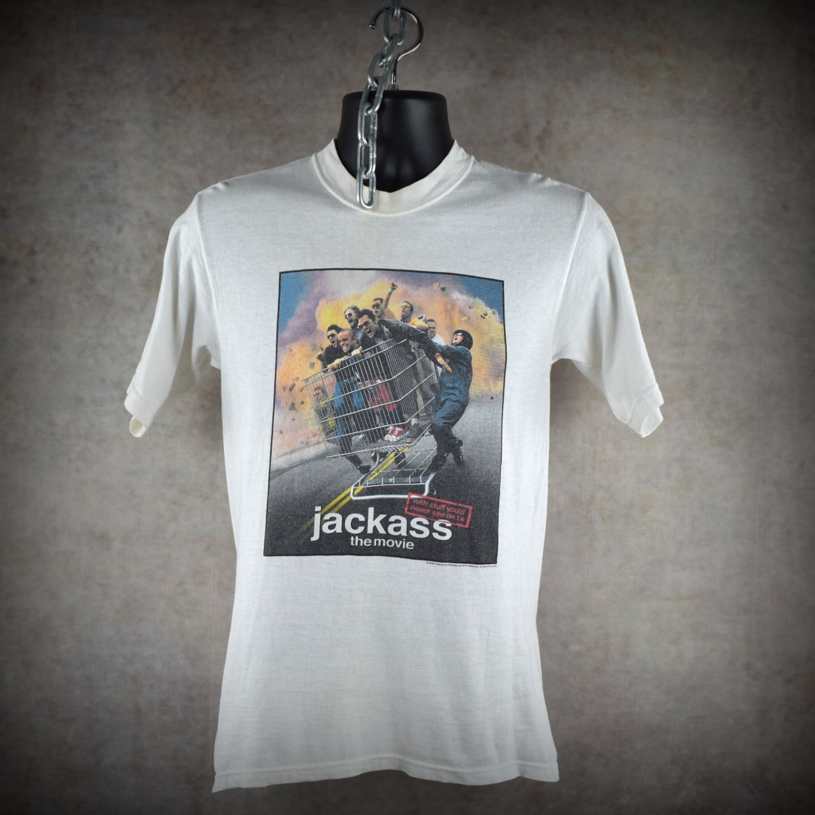Vintage Jackass the Movie 2002 Shopping Cart Mtv Movie Promo All Sport S T-Shirt