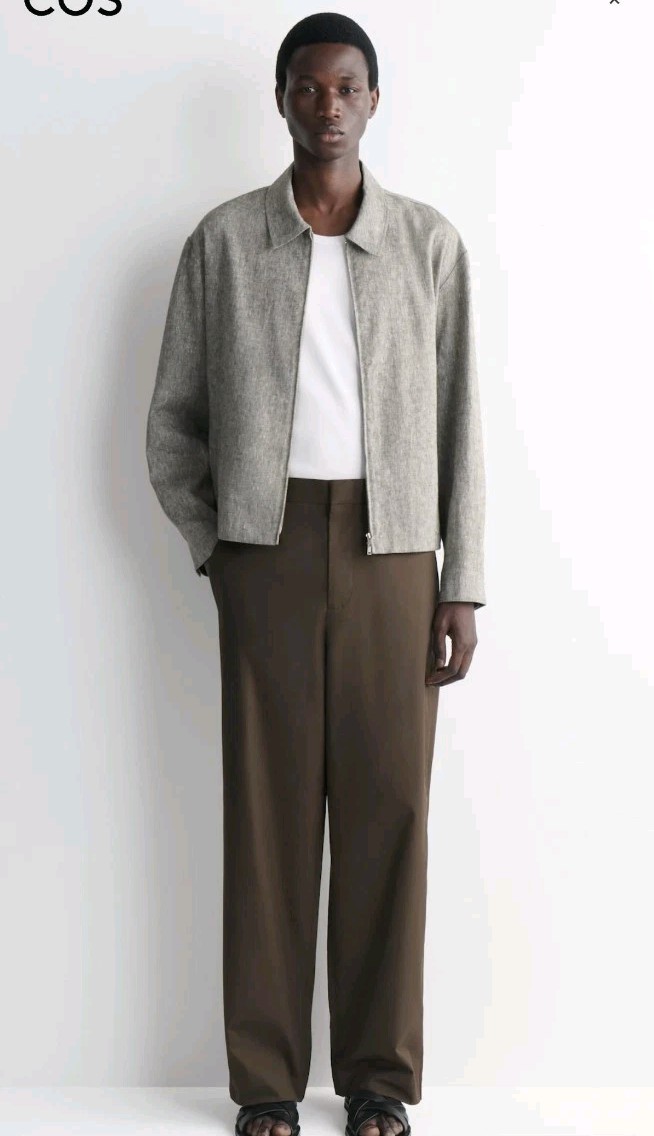 COS Cotton Wide-Leg Pants Dark Brown 32R