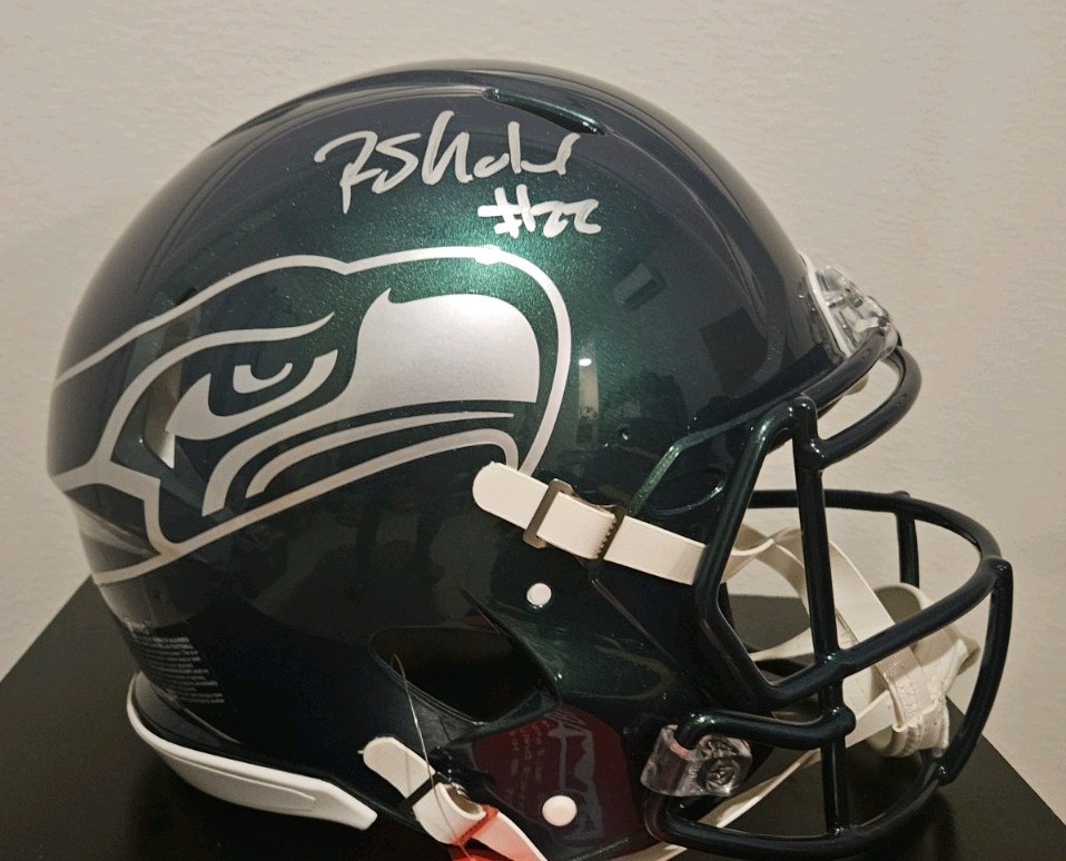 Rashid Shaheed Seahawks Full Size Authentic  Helmet Chrome Rivalry Design 