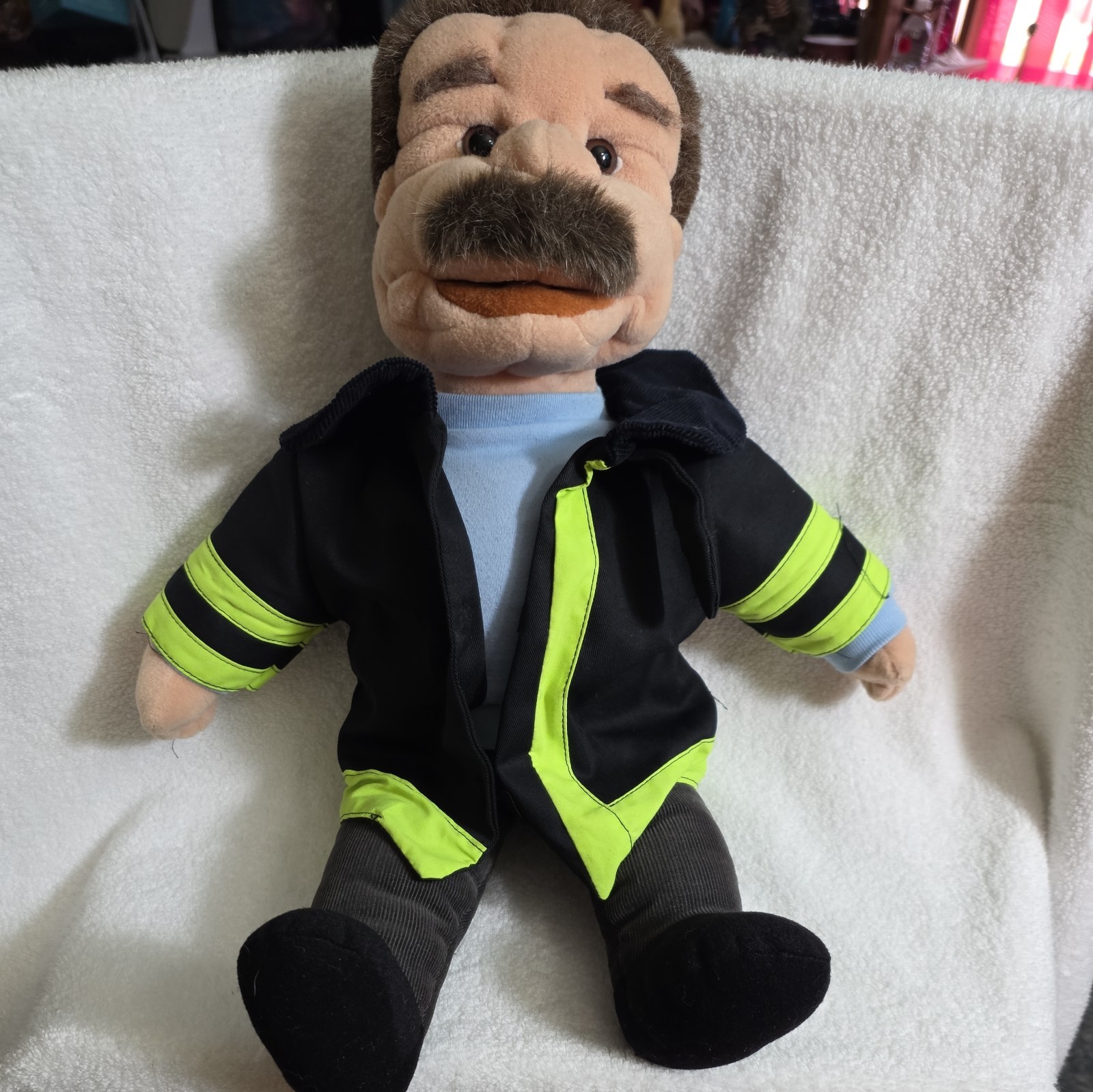 Folktails Folkmanis Furry Folk 18” Puppet Old Man Fireman Firefighter