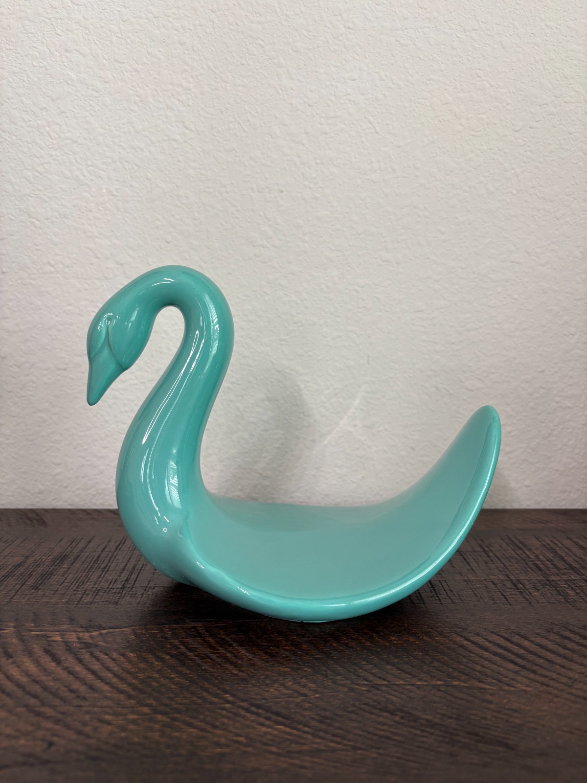1950s Vintage Teal Ceramic Swan Towel Holder 1950s Vintage Teal Ceramic Swan Towel Holder