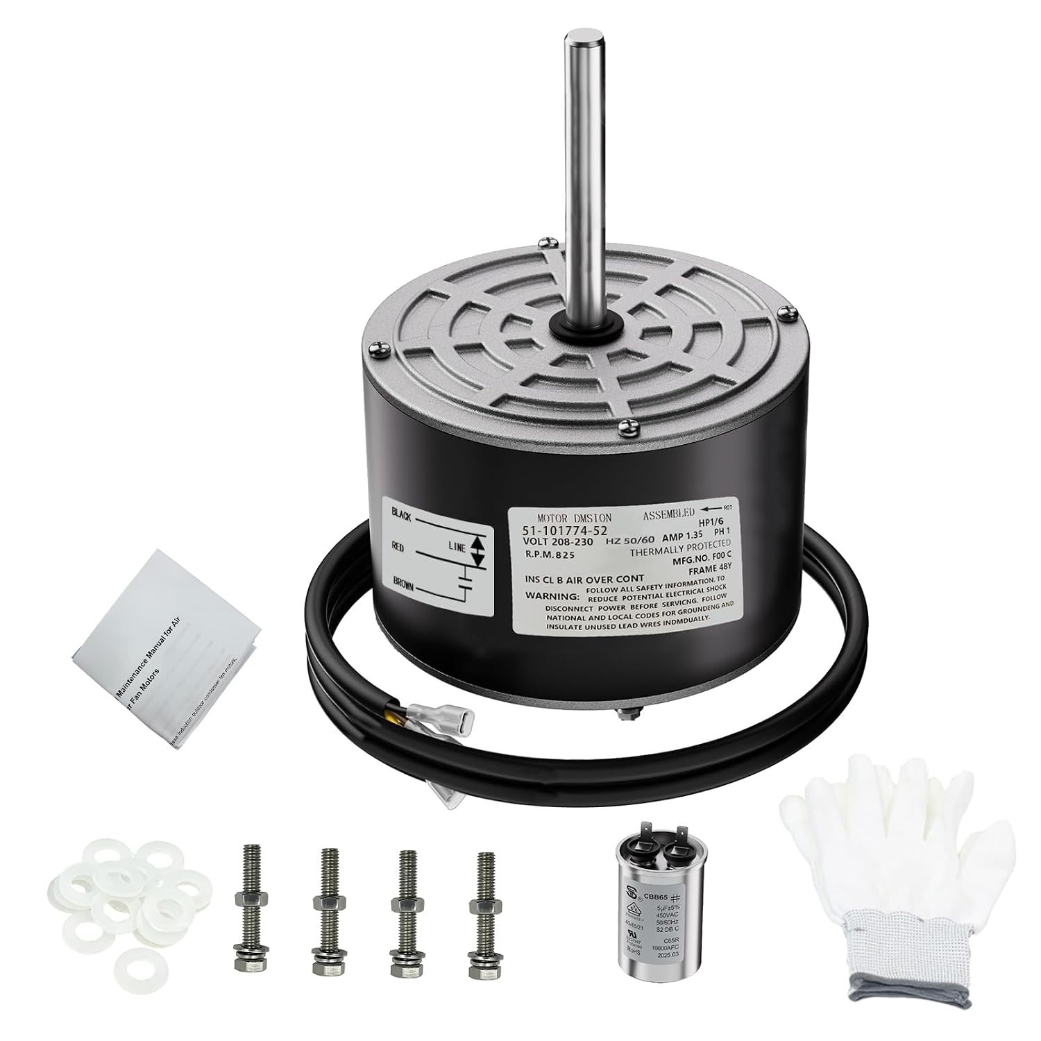 PD512807 1/6HP Condenser Motor WSRXG 5110177452 825 RPM for US Motors