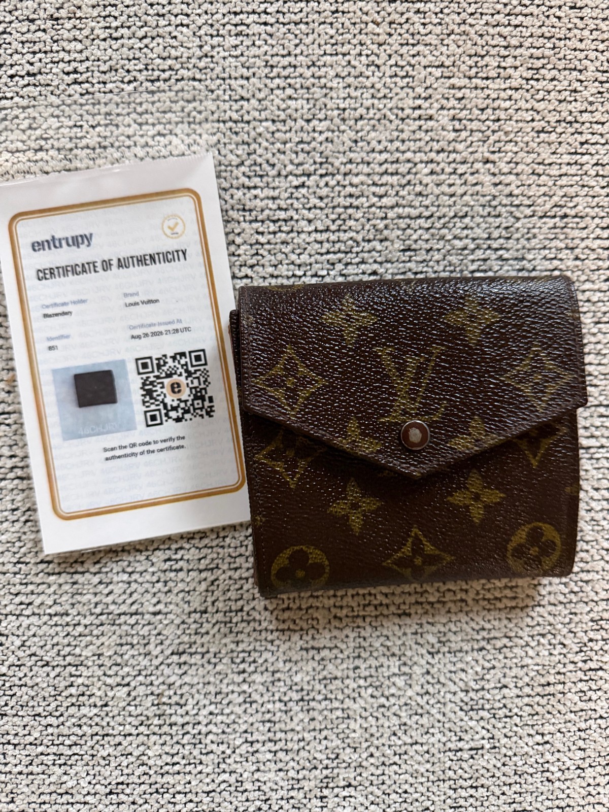 Louis Vuitton Monogram Vintage Elsie Tri-Fold Wallet w/ COA