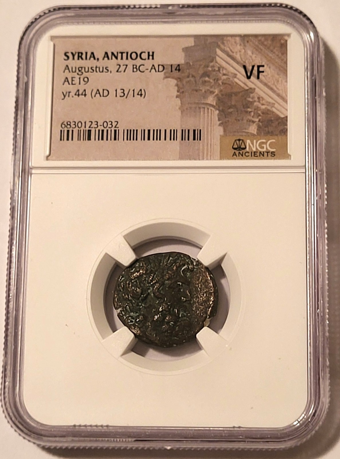 Roman Empire Antioch Augustus 27 BC - AD 14 AE19 VF NGC