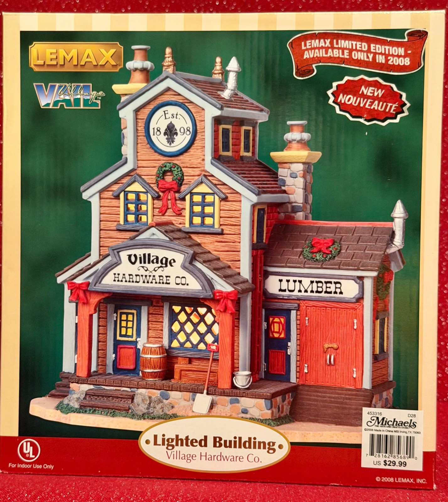 LEMAX VAIL VILLAGE “VILLAGE HARDWARE CO.” #85689 - 2008 LIGHTED BUILDING - NEW