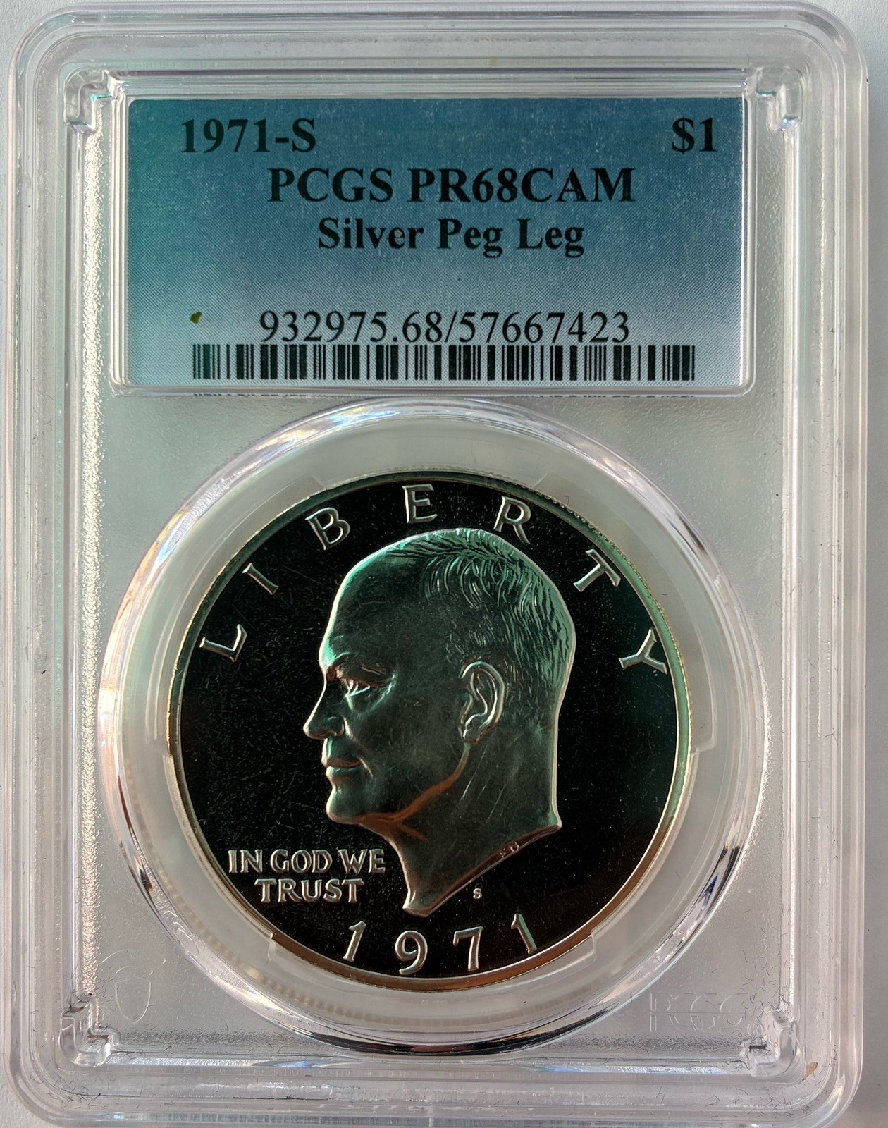 1971-S IKE Eisenhower Silver Pig Leg PCGS PR68CAM Beautiful Proof, Coin ￼
