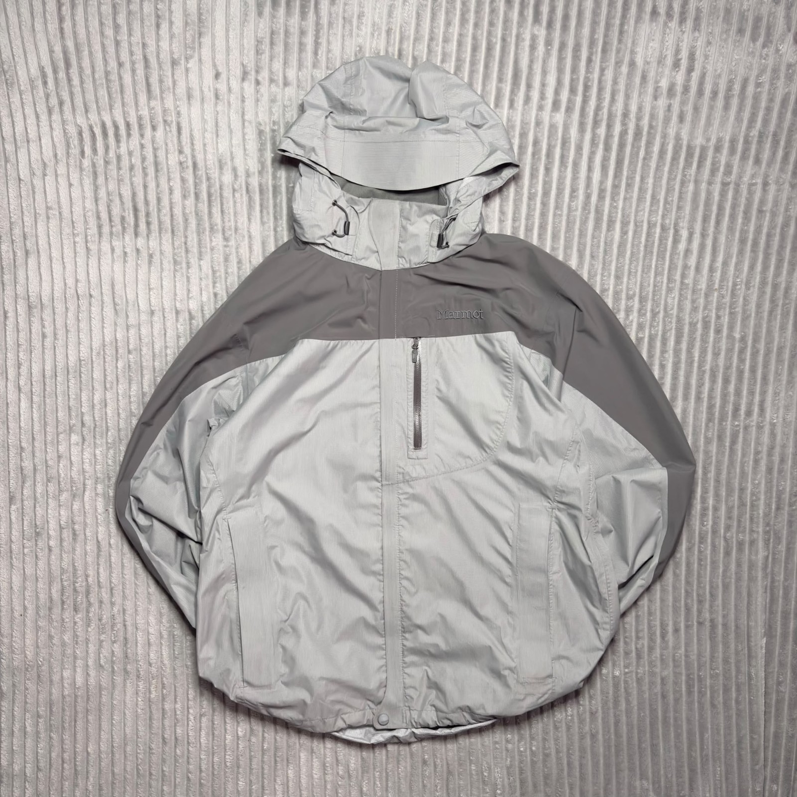 Marmot Hooded Outdoor Jacket Grey Technical Hiking Shell Gorpcore