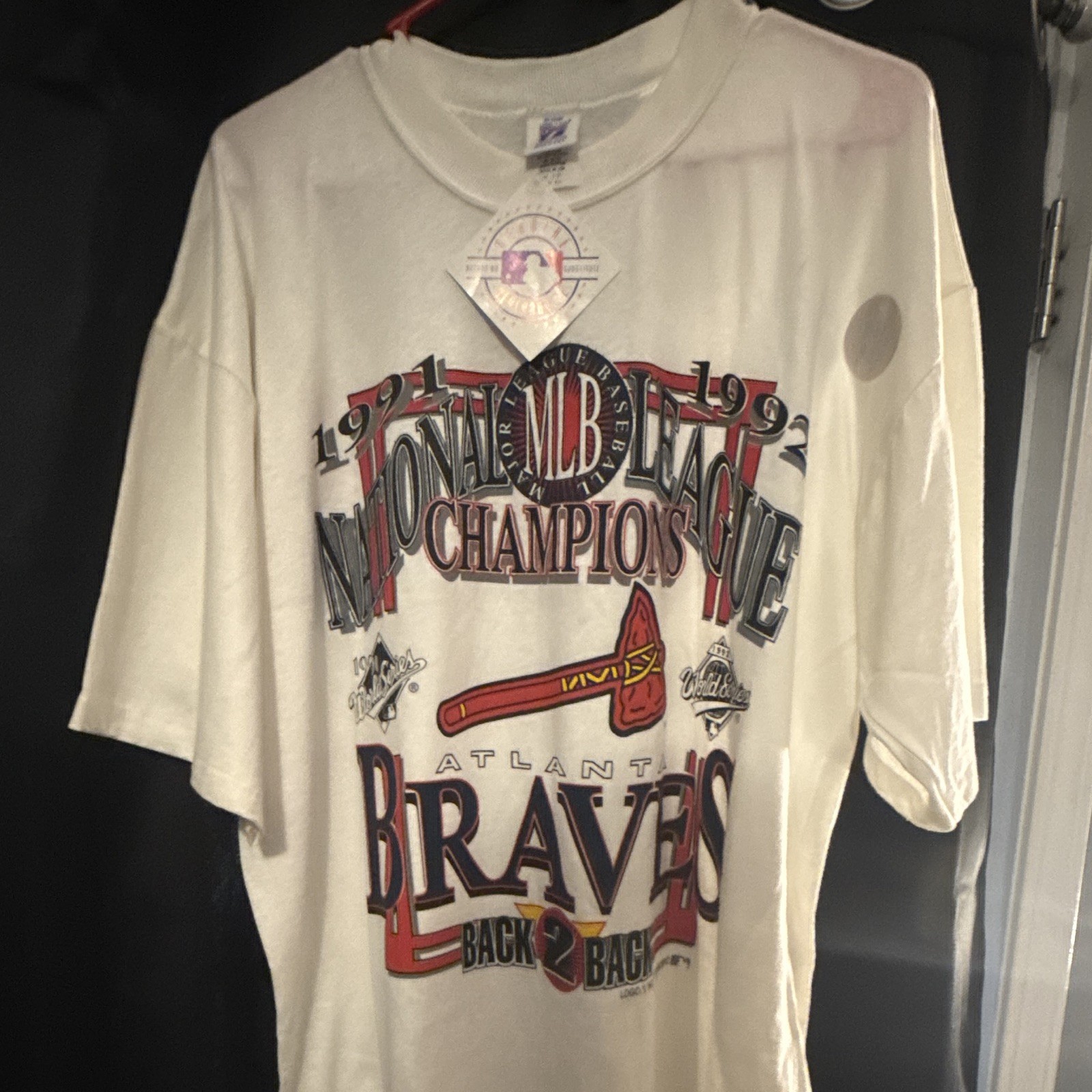 Logo 7 Atlanta Braves 1992 NL Champions MLB Vintage NWT excellent condition Logo 7 Atlanta Braves 1992 NL Champions MLB Vintage NWT excellent condition
