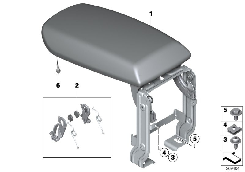 11 - 18 BMW X3 & X4 Genuine Center Console Armrest Black Part #51-16-9-204-246