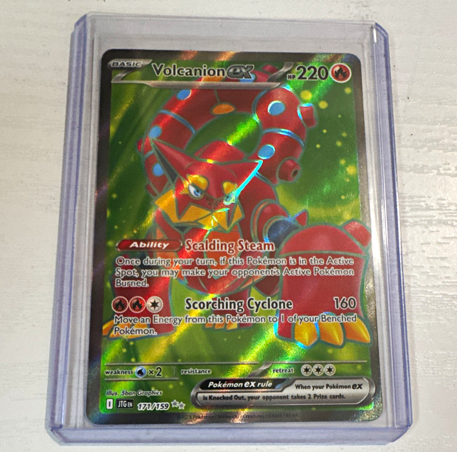 The Pokémon Company Volcanion EX 171/159 JTG Full Art Holo Ultra Rare English