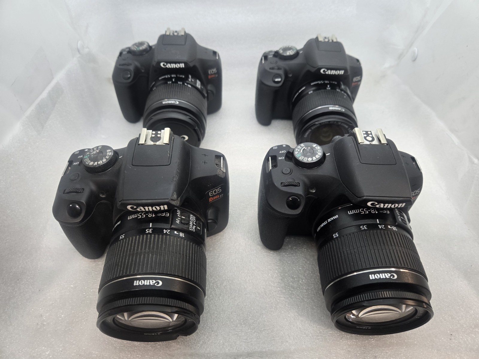 Lot of 4 Canon EOS Rebel T7 DSLR Cameras FOR PARTS ONLY FAST  c