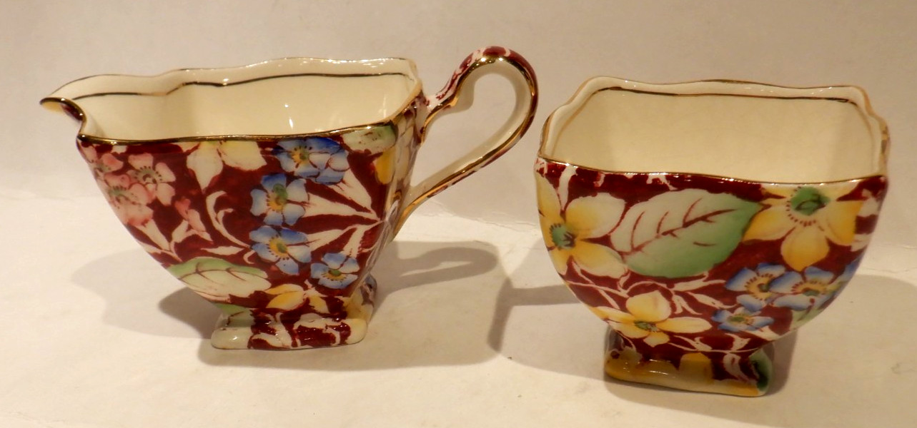 Vintage Royal Winton Spring Glory Chintz Creamer & Sugar Bowl
