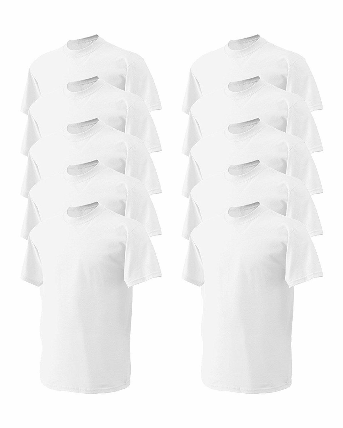 Gildan Mens DryBlend Black & White (Pack of 10) Bulk Lot Plain Adult T-Shirt Tee