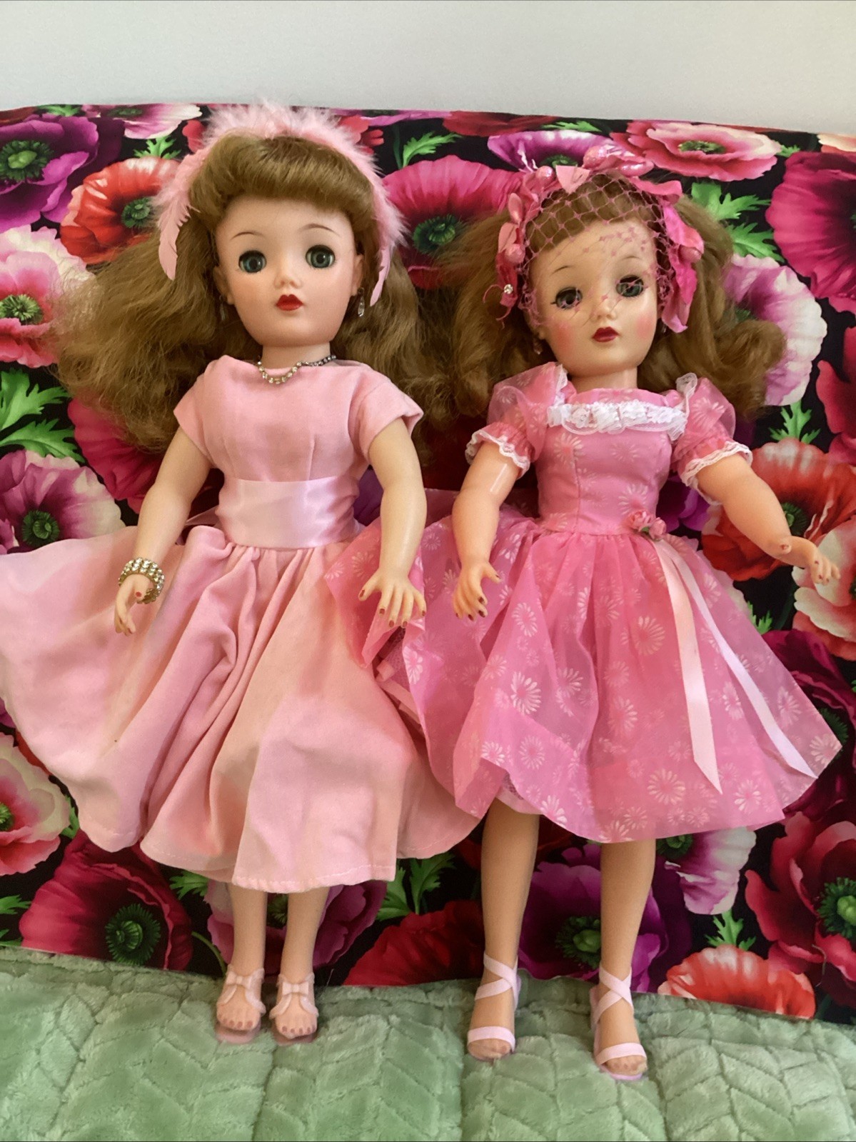 Revlon, Two Pretty Sister Dolls In Pink, Vintage, Refreshed By Artist