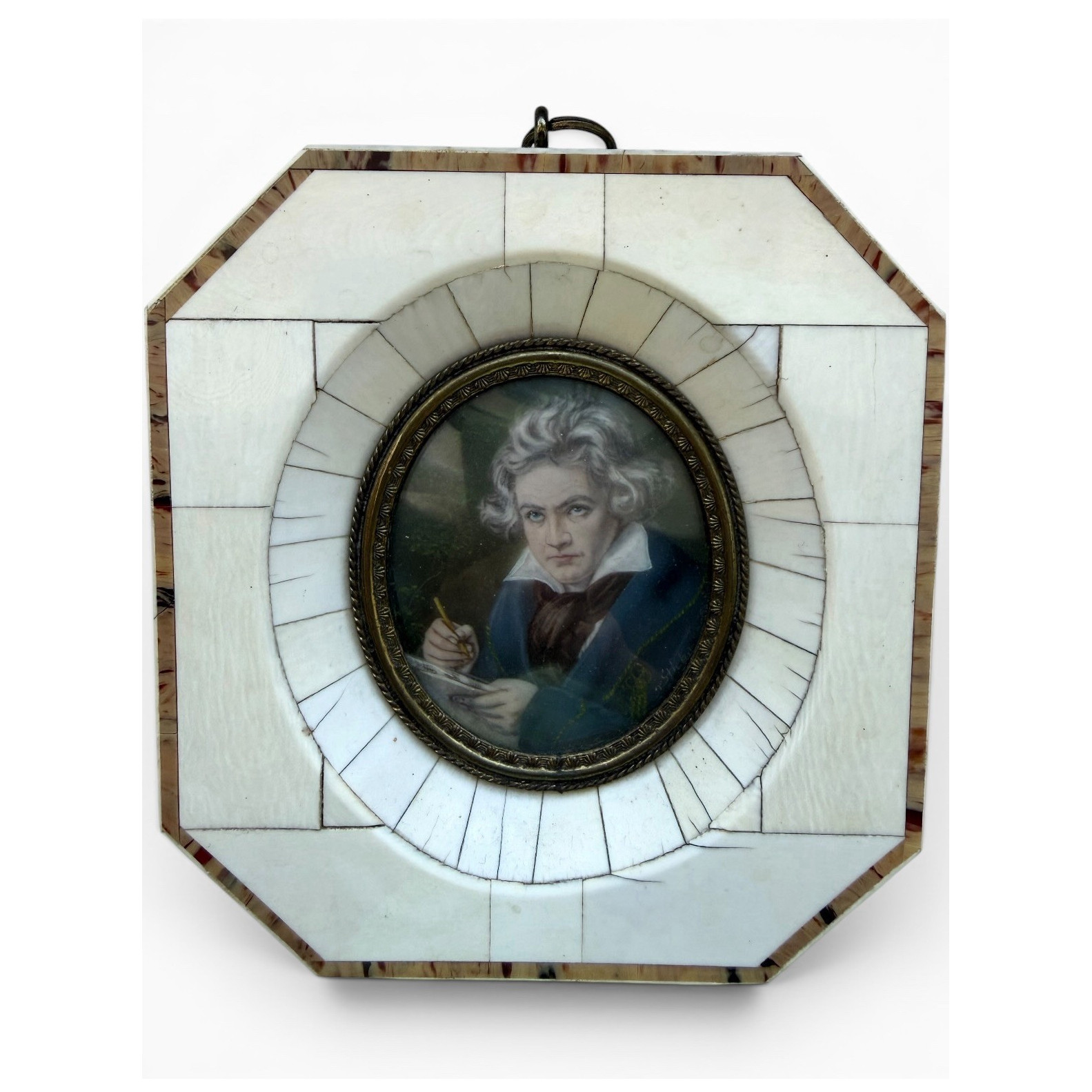 Vintage Beethoven Portrait Plaque Miniature Classical Composer Wall Hanging