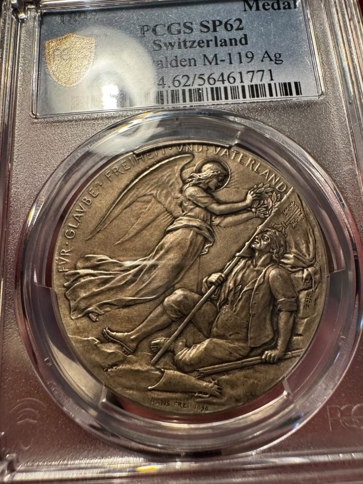 Switzerland 1898 Silver Shooting Medal Nidwalden PCGS SP62