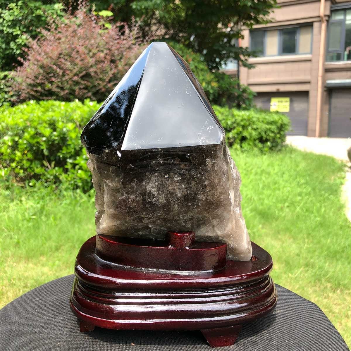 7.85LB Natural Crystal Smoky Quartz Specimen Healing Decoration+base