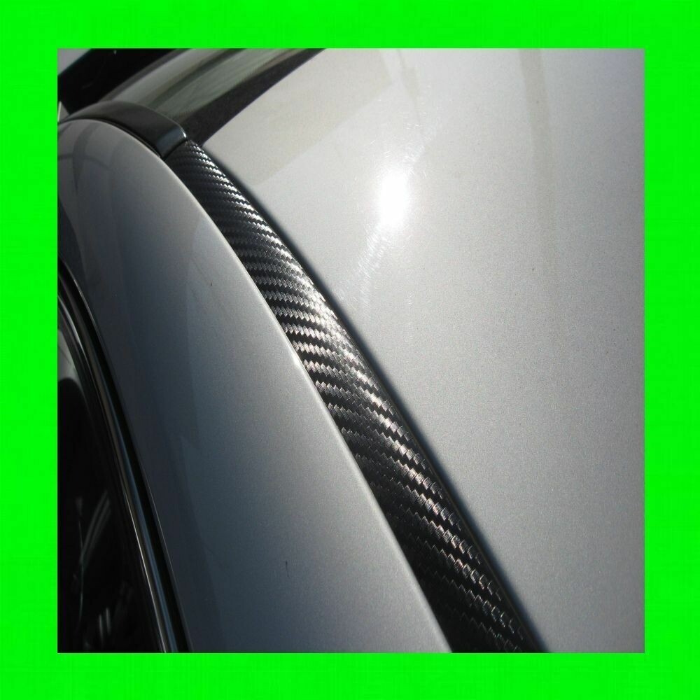 FOR MITSUBISHI CARBON FIBER 2PC ROOF TOP TRIM DRIP MOLDINGS COVERS SET WARRANTY