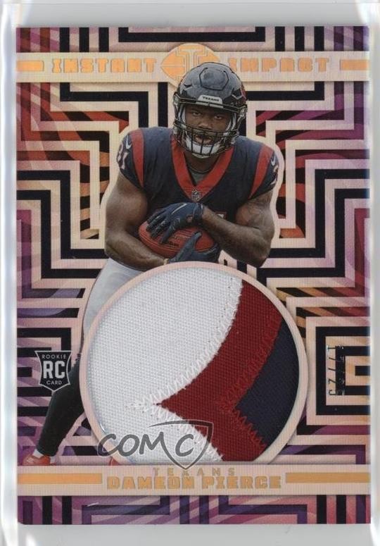 2022 Panini Illusions Instant Impact Gold /25 Dameon Pierce Rookie RC 1p8m