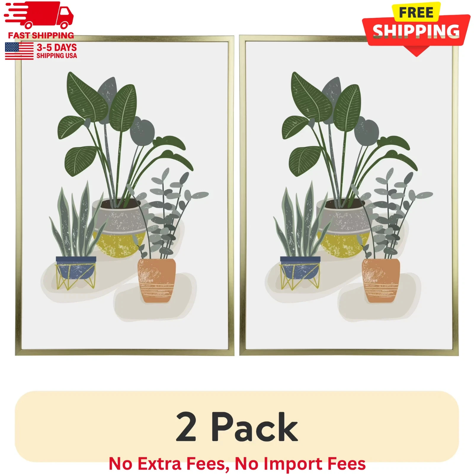2 pack Mainstays – 24x36 Picture Frame – Gold Thin Flat Profile Wall Photo Frame