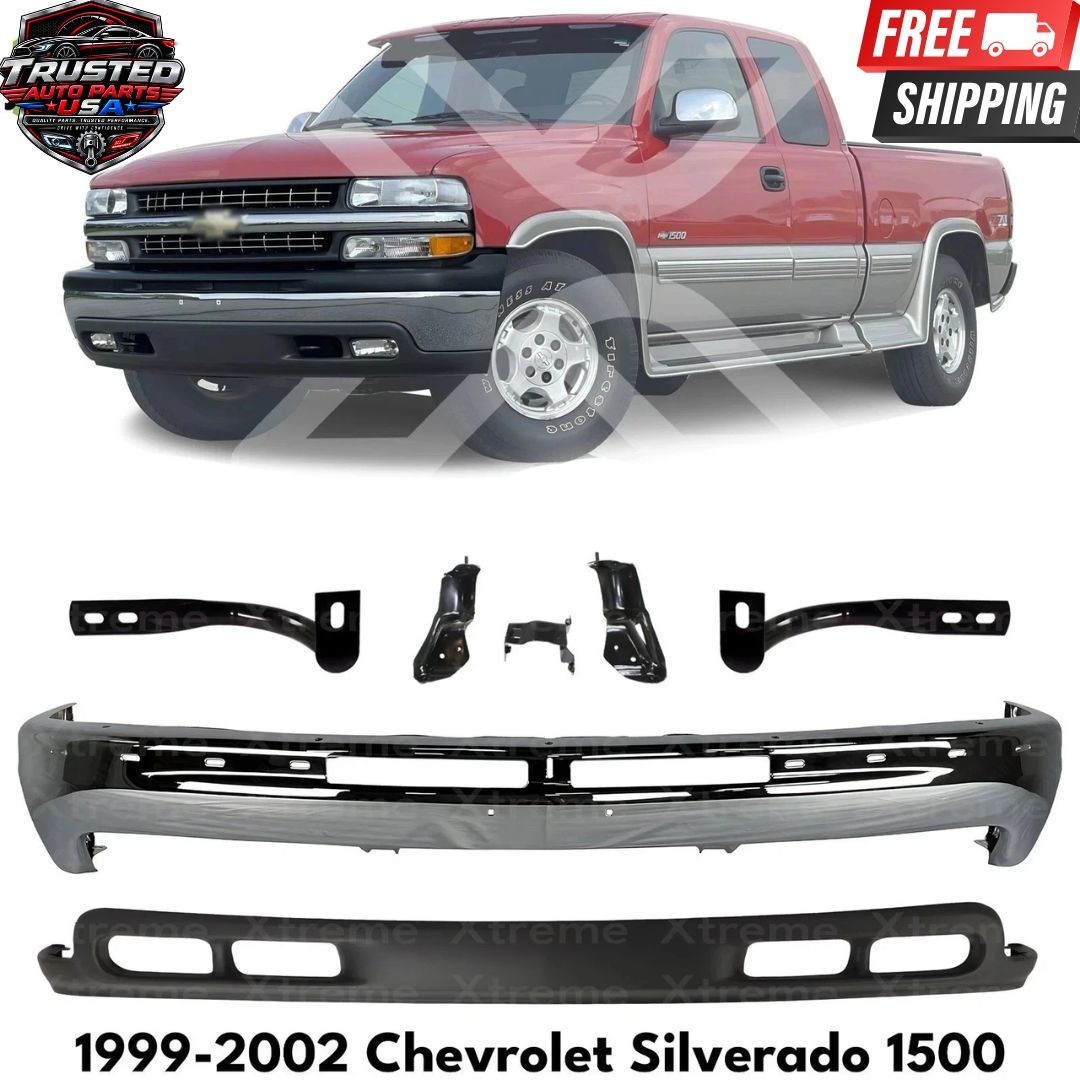 Front Bumper Chrome Kit For 1999-2002 Chevrolet Silverado 1500 & 2000-2006 Tahoe