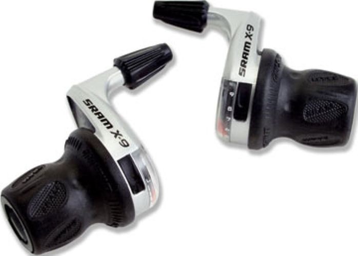 SRAM X-9 3x9s Black Mountain Bike Gripshift Shifters Set