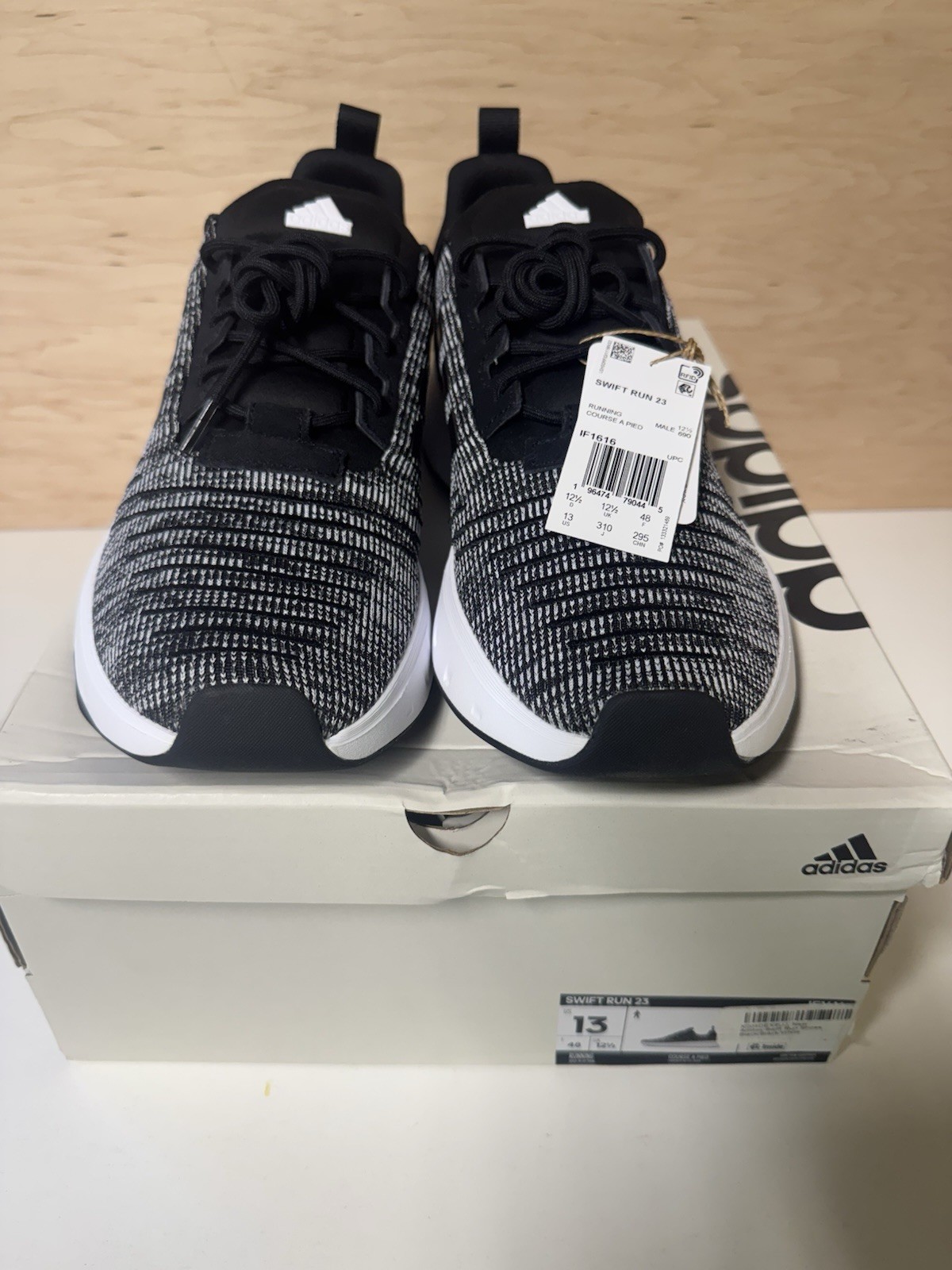adidas Swift Run 23 Size 13 US Running Shoes Black White