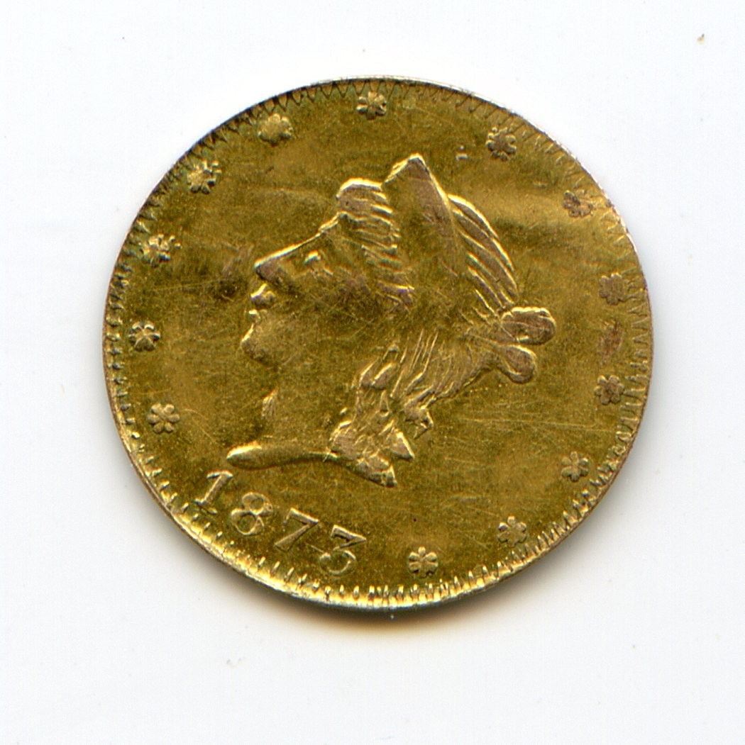 RARE - 1873 1/$ California Fractional Gold BG-842 / Maverick Herman Brand R6