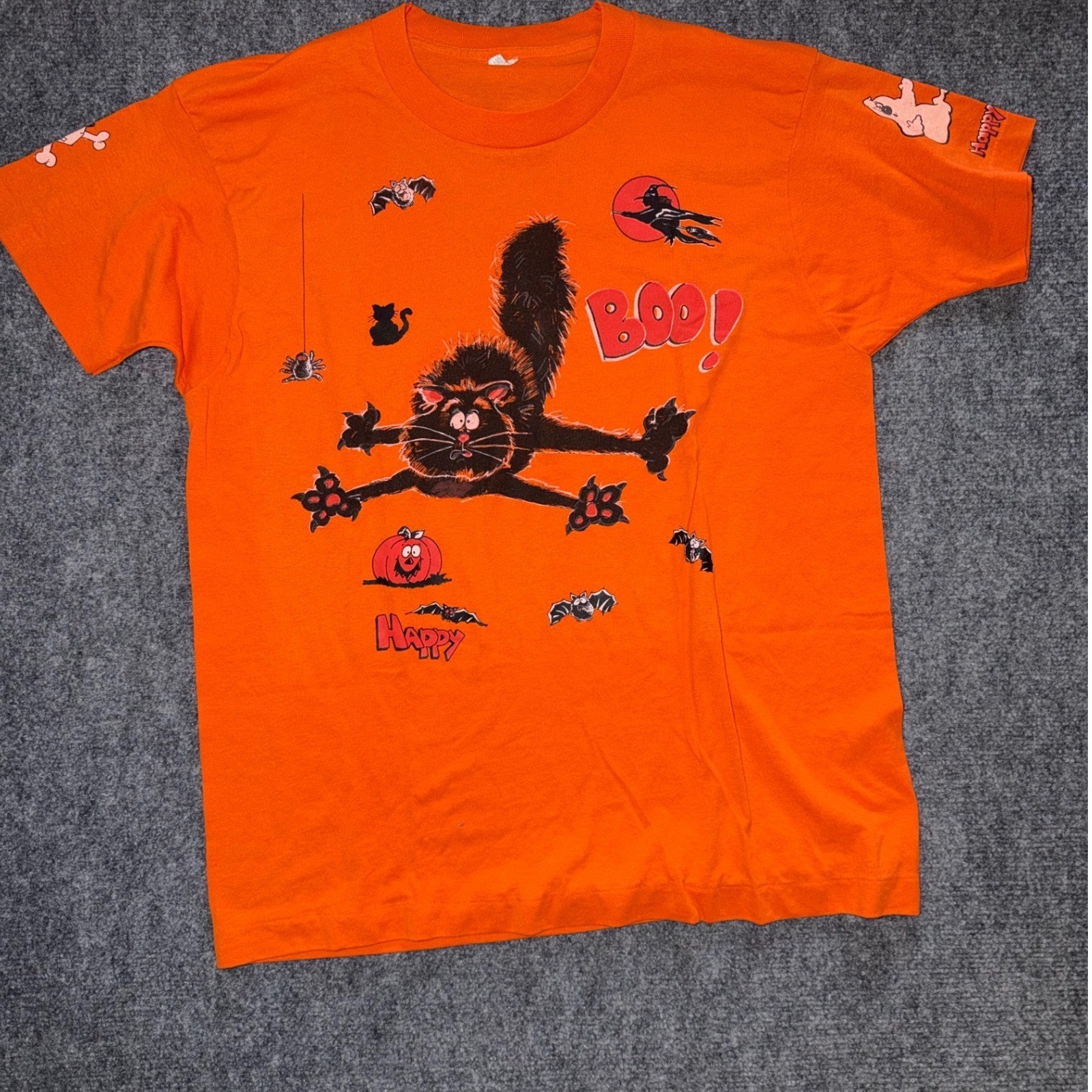 Vintage 80s Halloween T Shirt XL Screen Stars Black Cat Ghost Single Stitch USA Vintage 80s Halloween T Shirt XL Screen Stars Black Cat Ghost Single Stitch USA