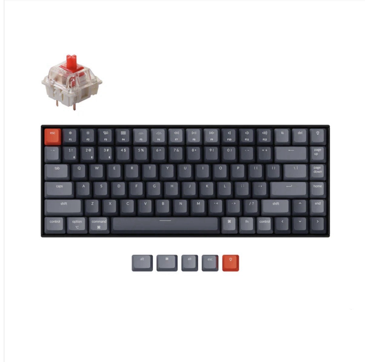 Keychron K2 Wireless Mechanical Keyboard (Ver 2) White Blacklight Red Switch K2J