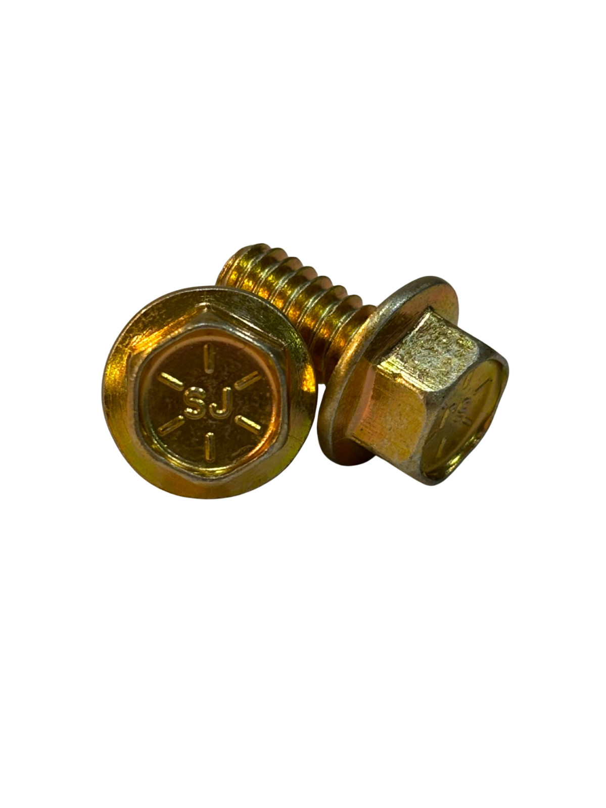 100 pcs 1/4-20 x 1/2 Grade 8 Hex Flange Frame Bolts Yellow Zinc Trivalent