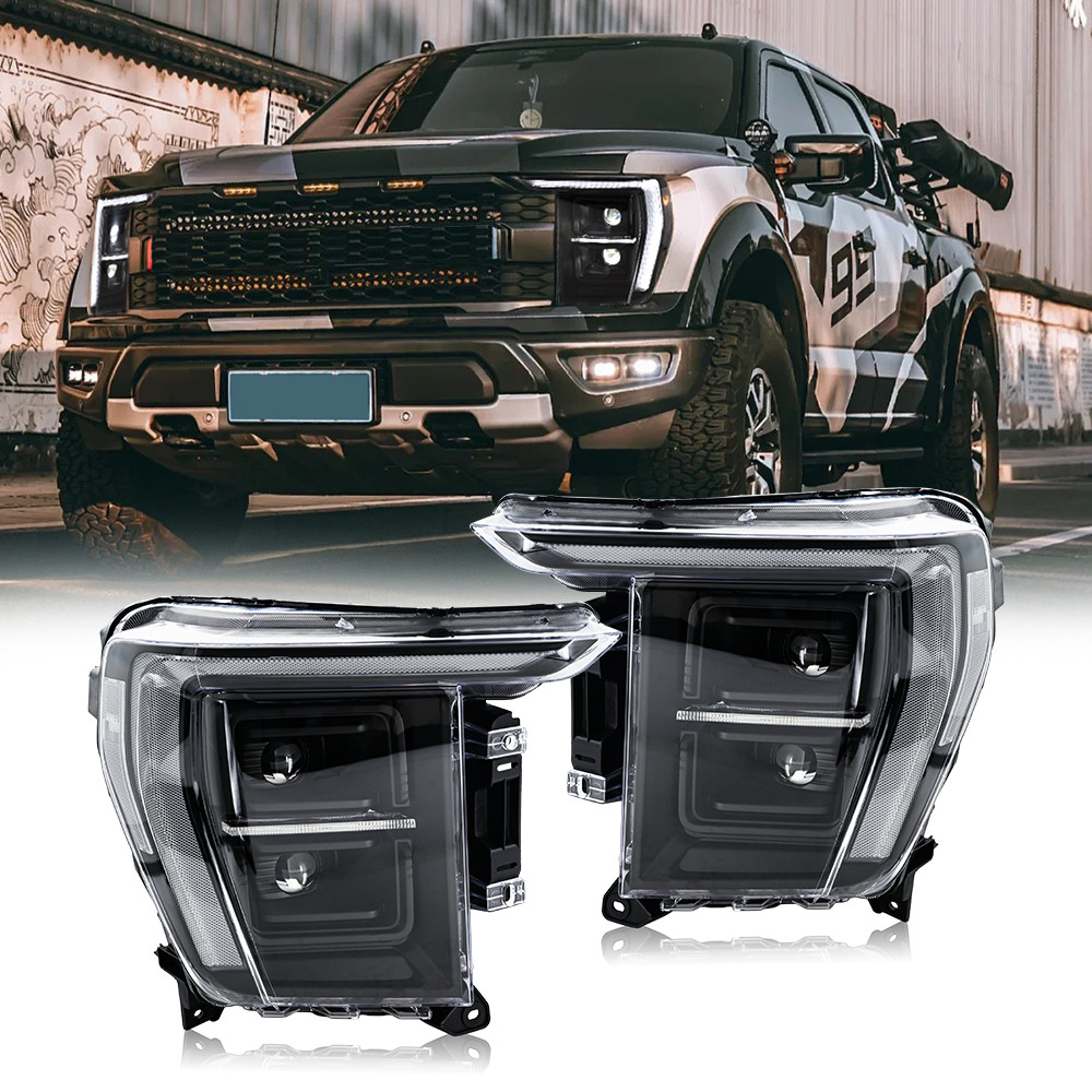 Full LED Headlights for Ford F150 F-150 14th Gen 2021 2022 2023 Front Headlamps