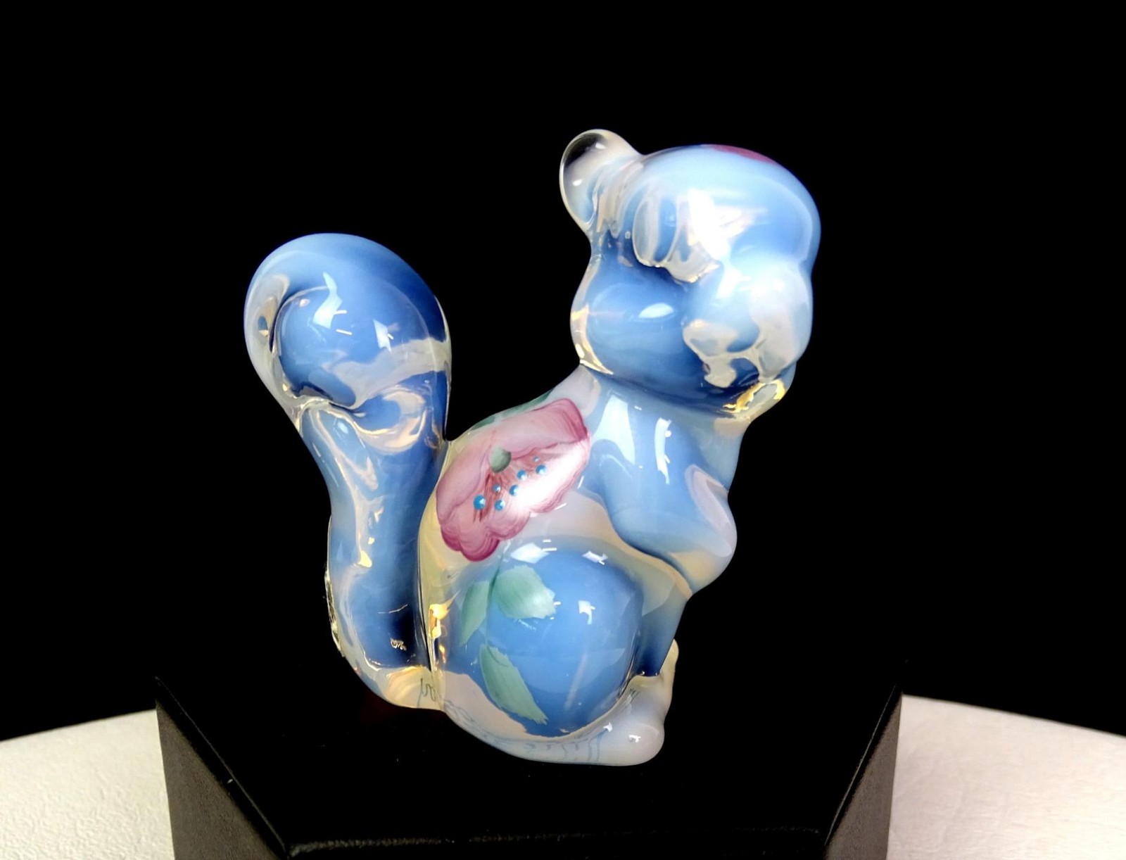 Fenton Glass French Opalescent Meadow Beauty S. Bryan 2 3/4