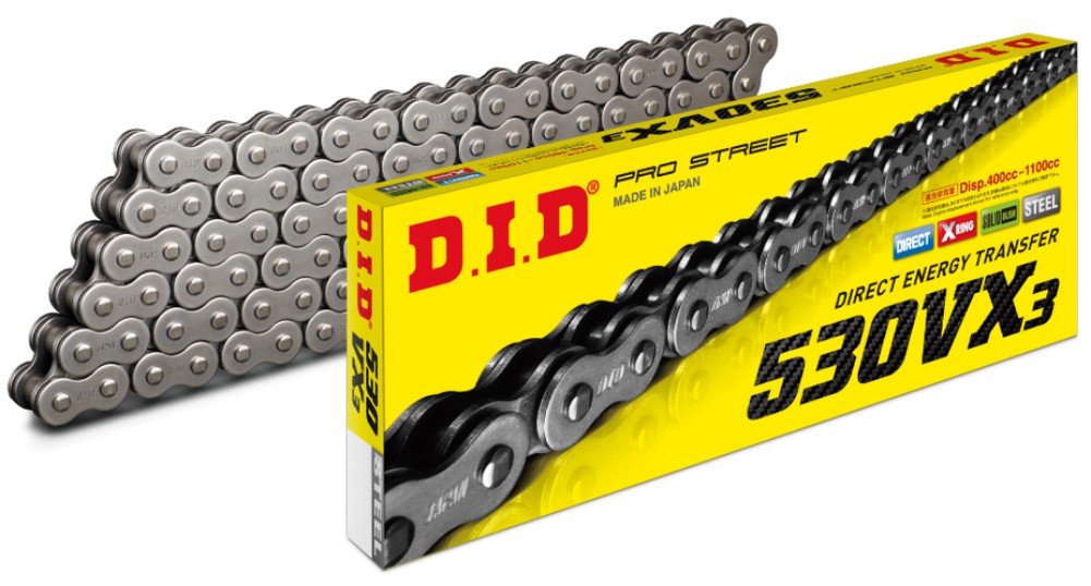 DID M530VX3X120ZB 530VX3 X-Ring Natural Chain 120 Links