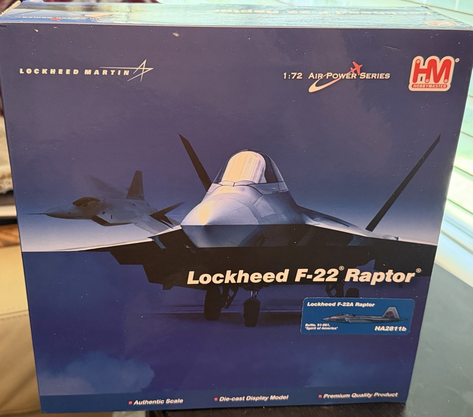 Hobby Master LOCKHEED F-22 RAPTOR  1:72 “Spirit Of America” BU. 91-001   HA2811b