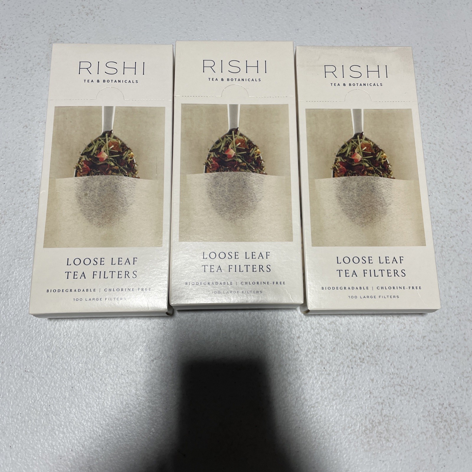 Rishi Tea & Botanicals Loose Leaf Tea Filters -- 100 Large Filters - Pack Of 3