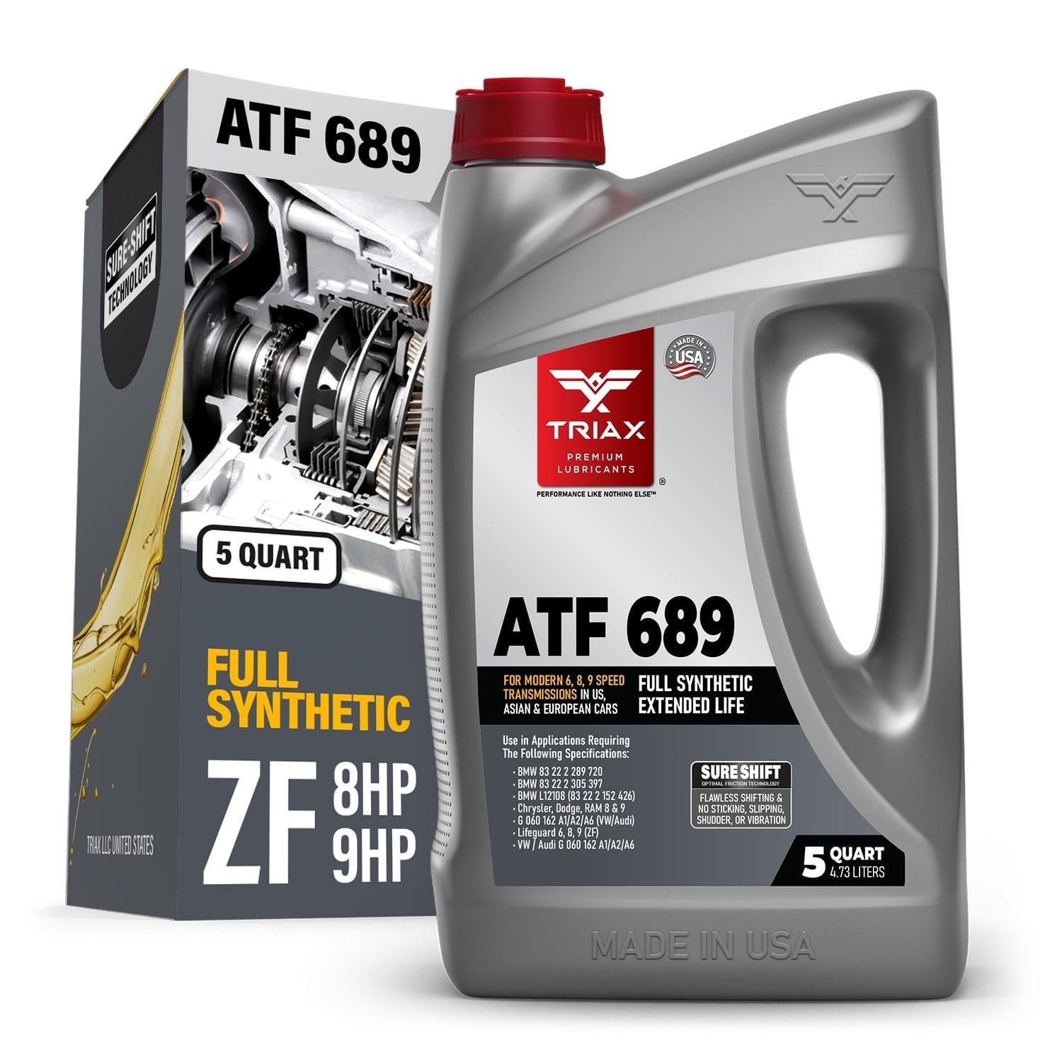 TRIAX ATF 689 Full Synthetic for ZF 6HP, 8HP, 9HP Transmissions (5 Quart) TRIAX ATF 689 Full Synthetic for ZF 6HP, 8HP, 9HP Transmissions (5 Quart)