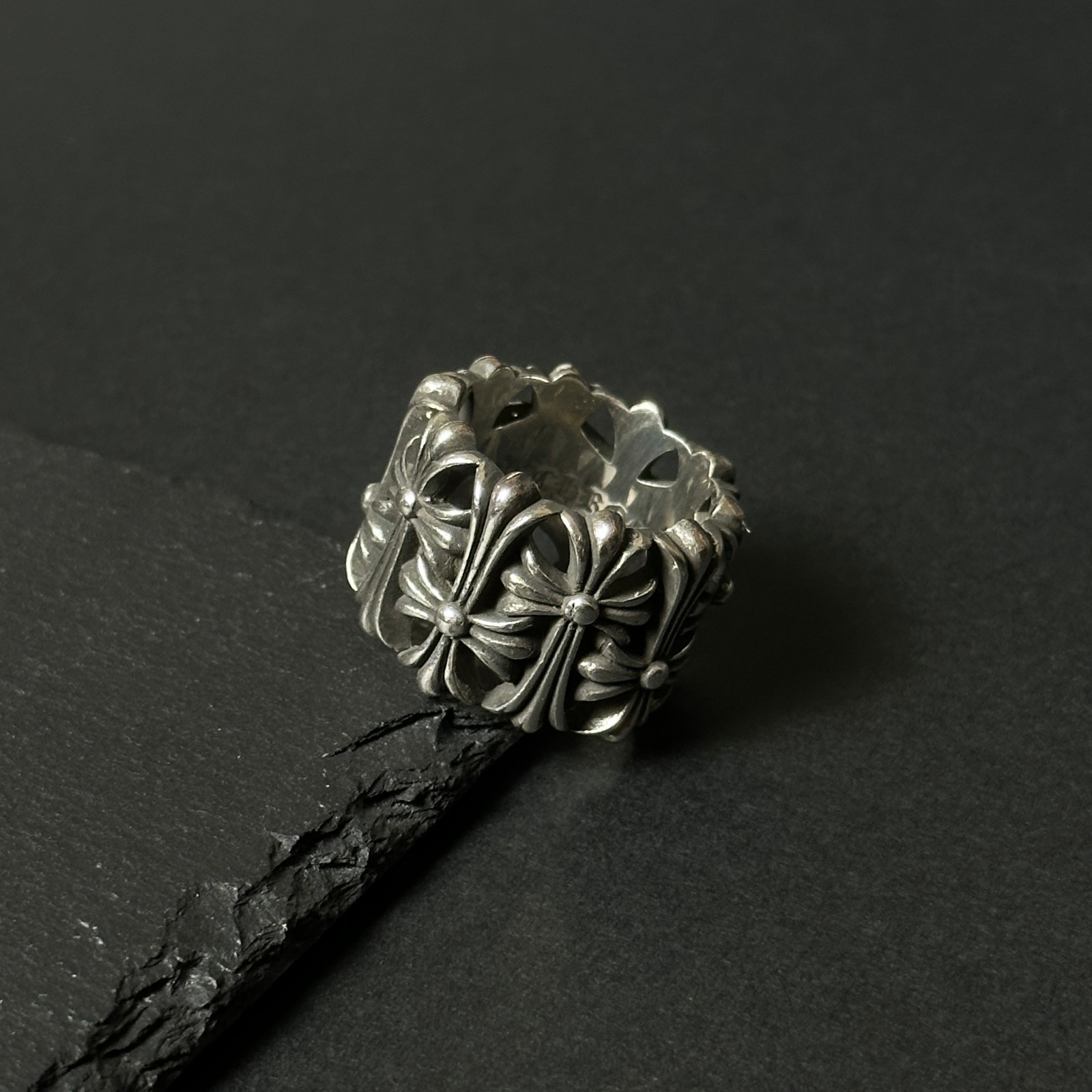 Chrome Hearts Silver Cemetery Cross Ring Size 10.75 US Chrome Hearts Silver Cemetery Cross Ring Size 10.75 US
