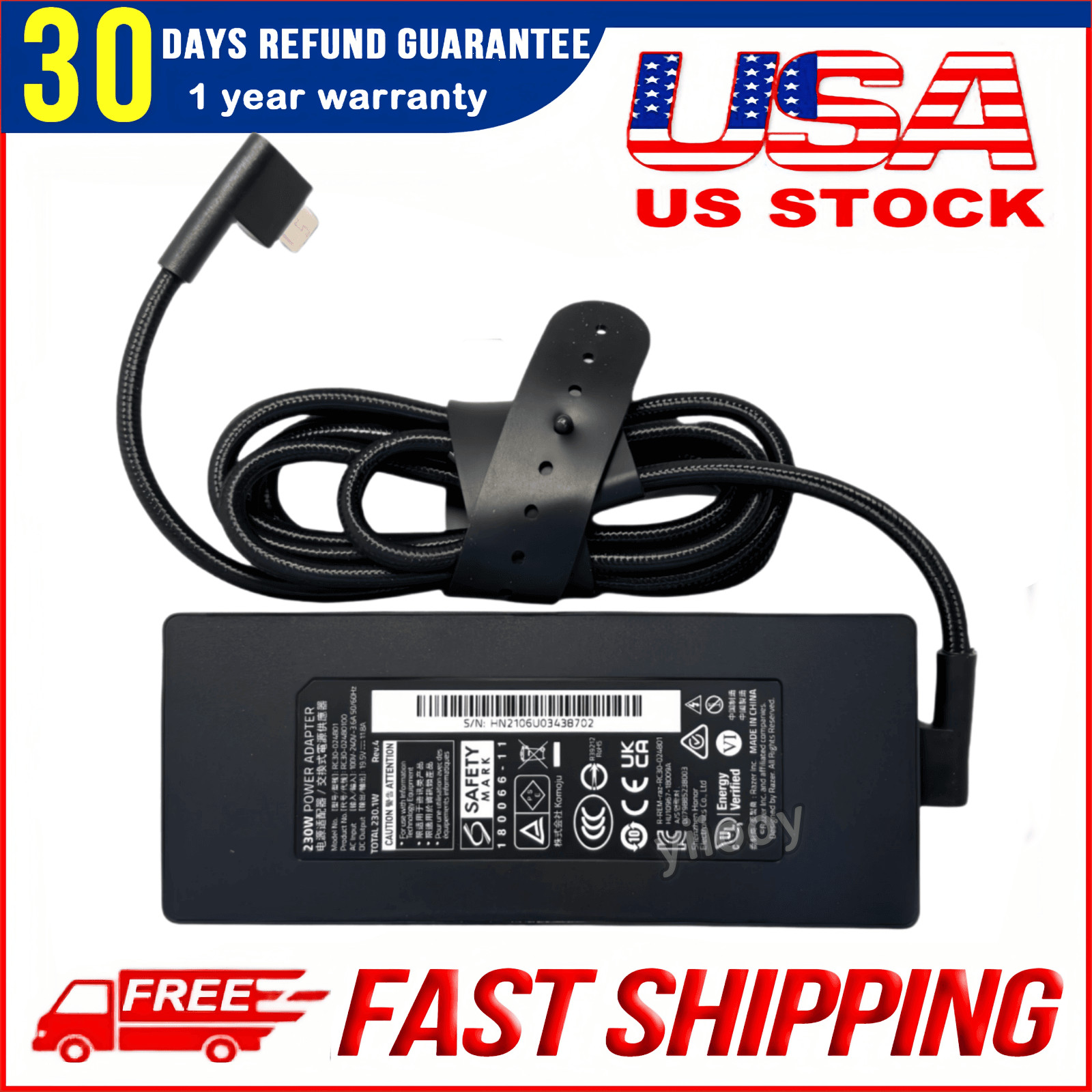 Genuine Power Adapter Charger 230W RC30-024801 for Razer Blade 14