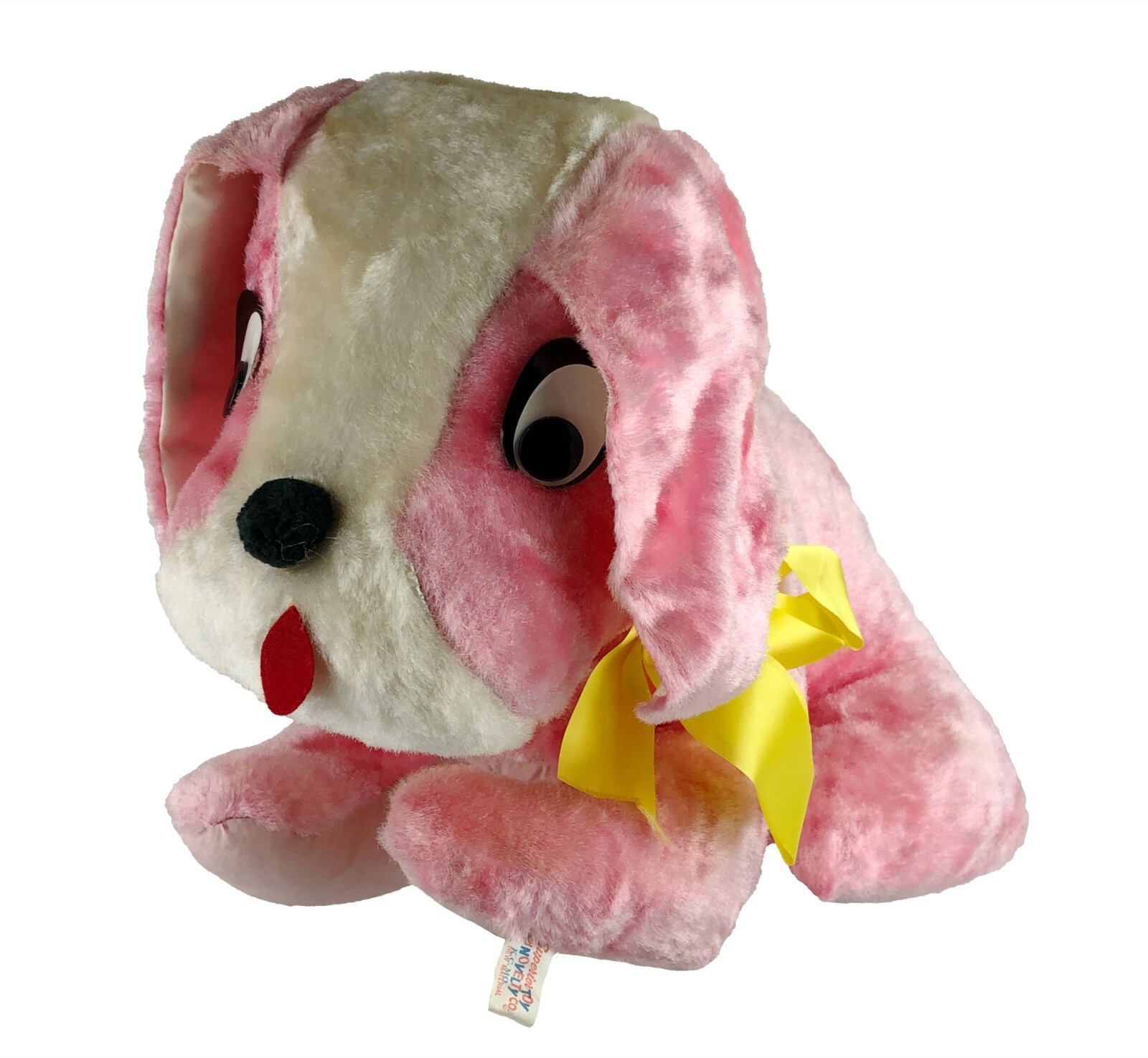 Superior Toy Novelty Pink White Plush Puppy Dog Carnival Fair Prize Bow 18