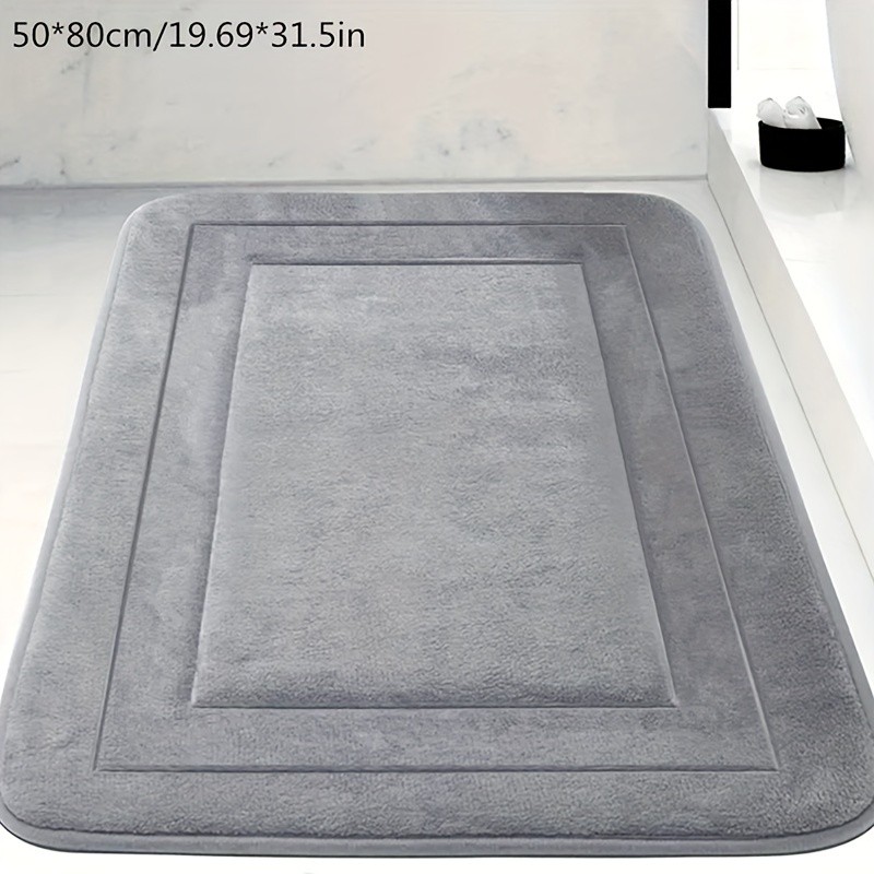 Absorbent Non-Slip Soft Bath Mat Memory Foam PVC Non-Slip Backing Universal Rug