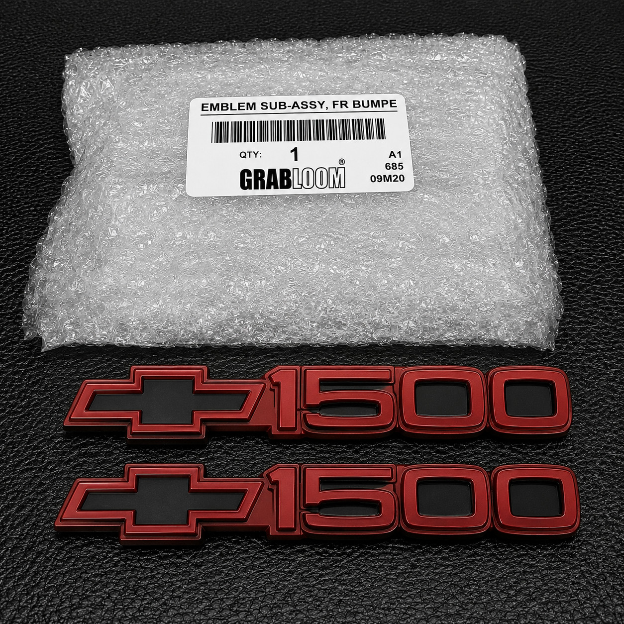 2PC Chevy Silverado 1500 Door Moulding Emblem Badge Red Black 1988-1999