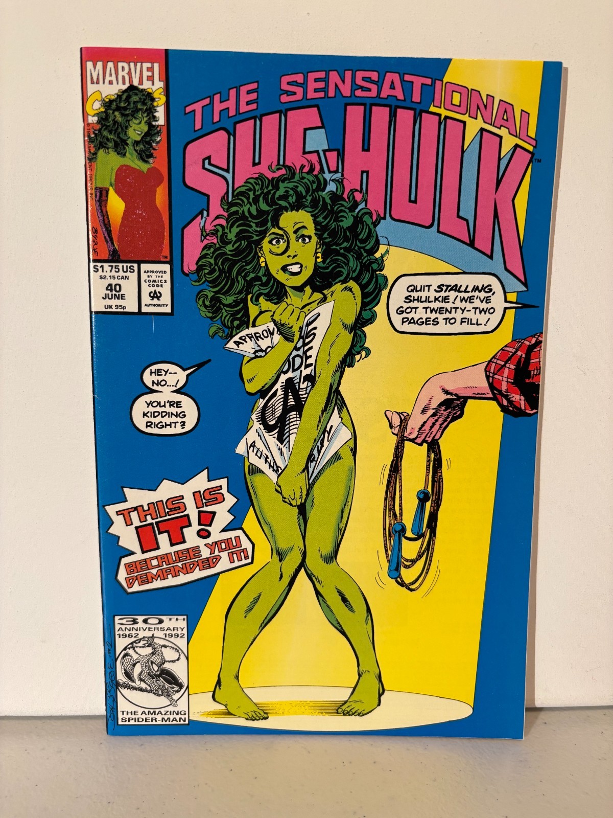 SENSATIONAL SHE-HULK 40 - 1992 - John Byrne - Naked Jump Roping Issue - NM