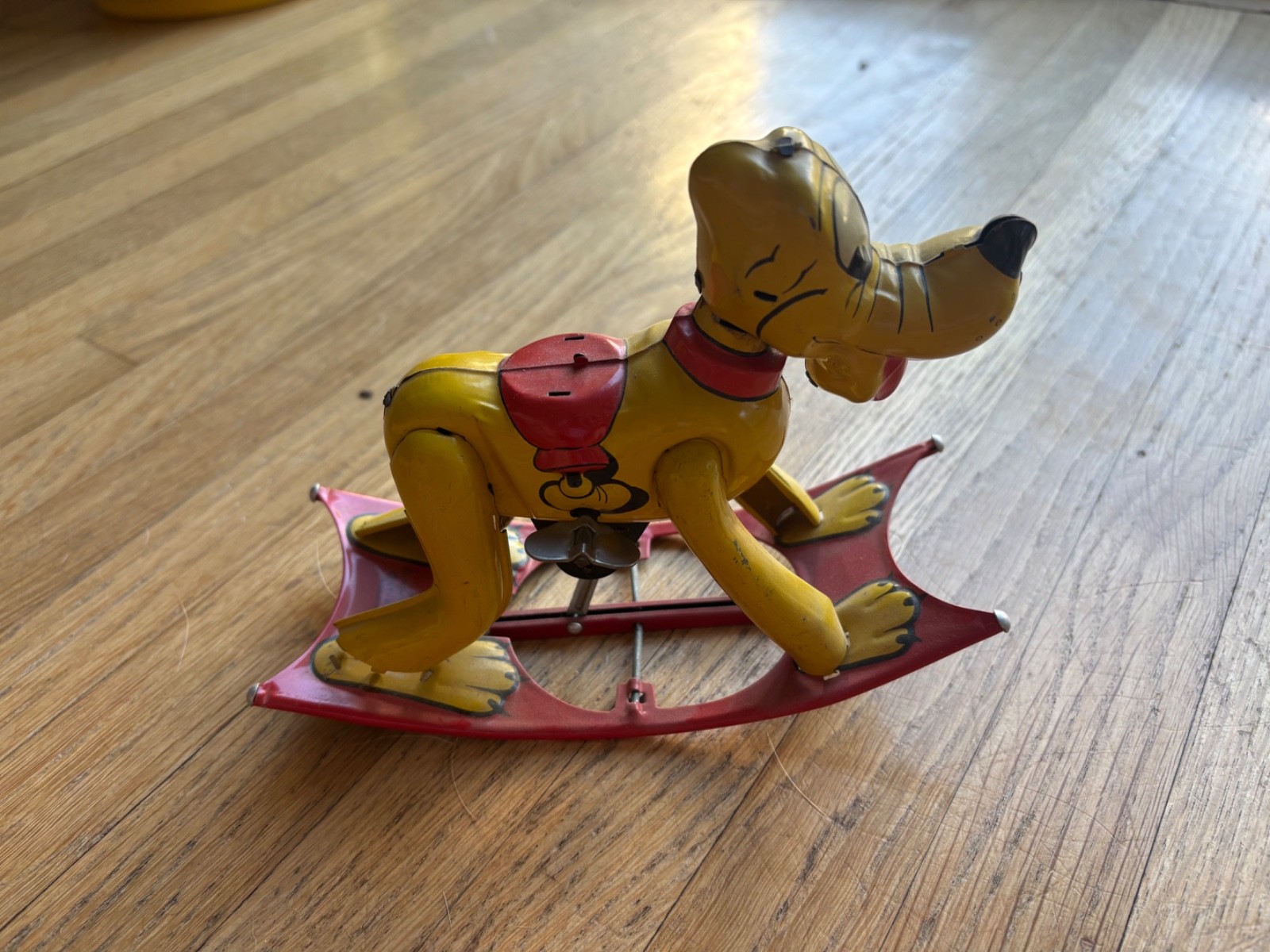 Vintage Tin Linemar Toys-Wind-Up Rocking  Pluto-Japan missing Mickey Mouse