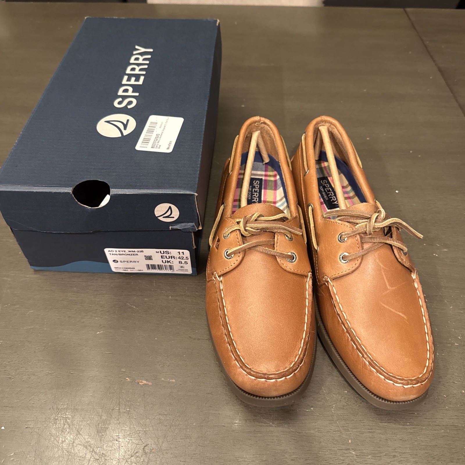 Sperry Men’s Size 11 M Authentic Original 2 Eye Boat Shoes Tan Bronze