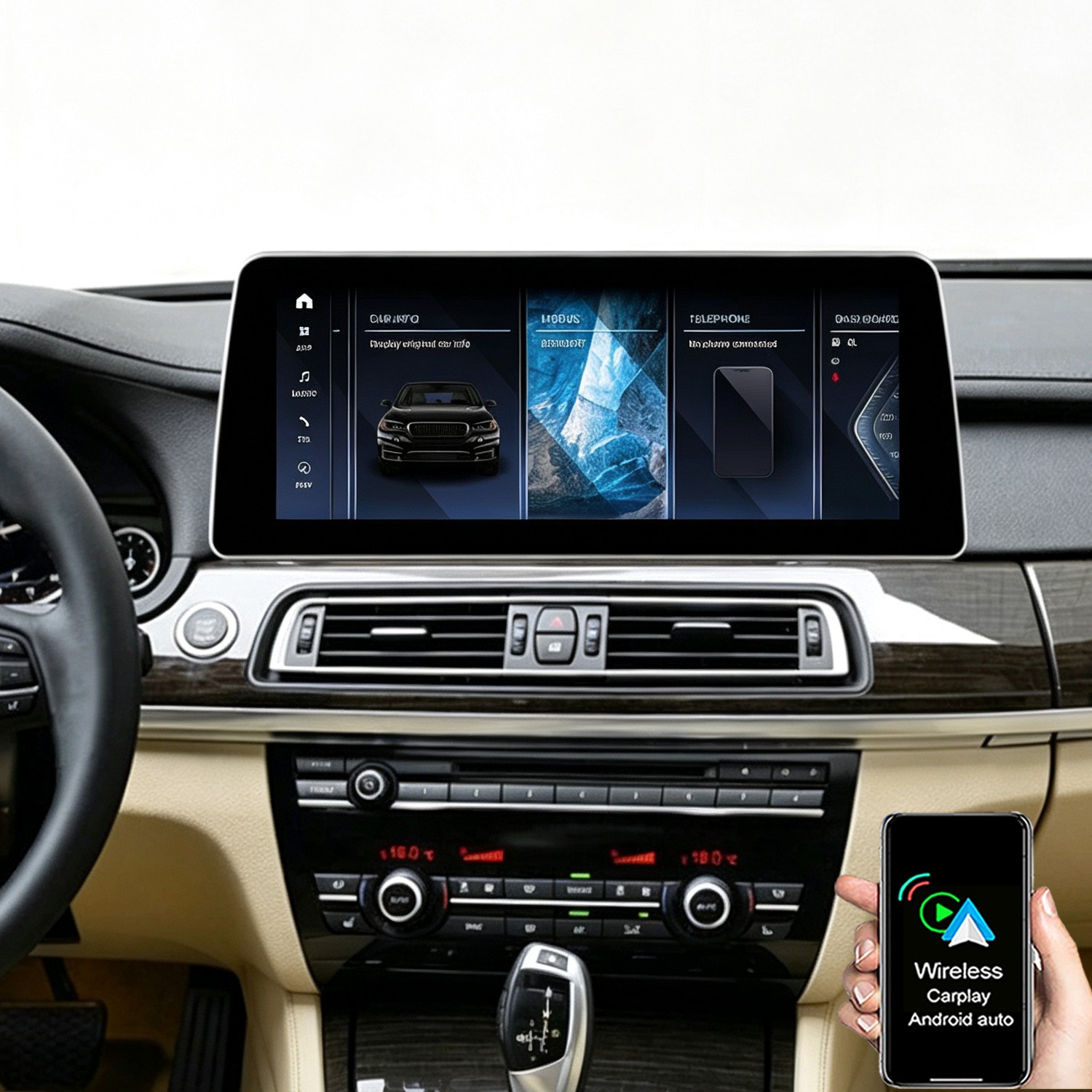 12.3'' Android Screen Carplay Stereo Navi For BMW 7 Series F01 F02 2010-2012 CIC